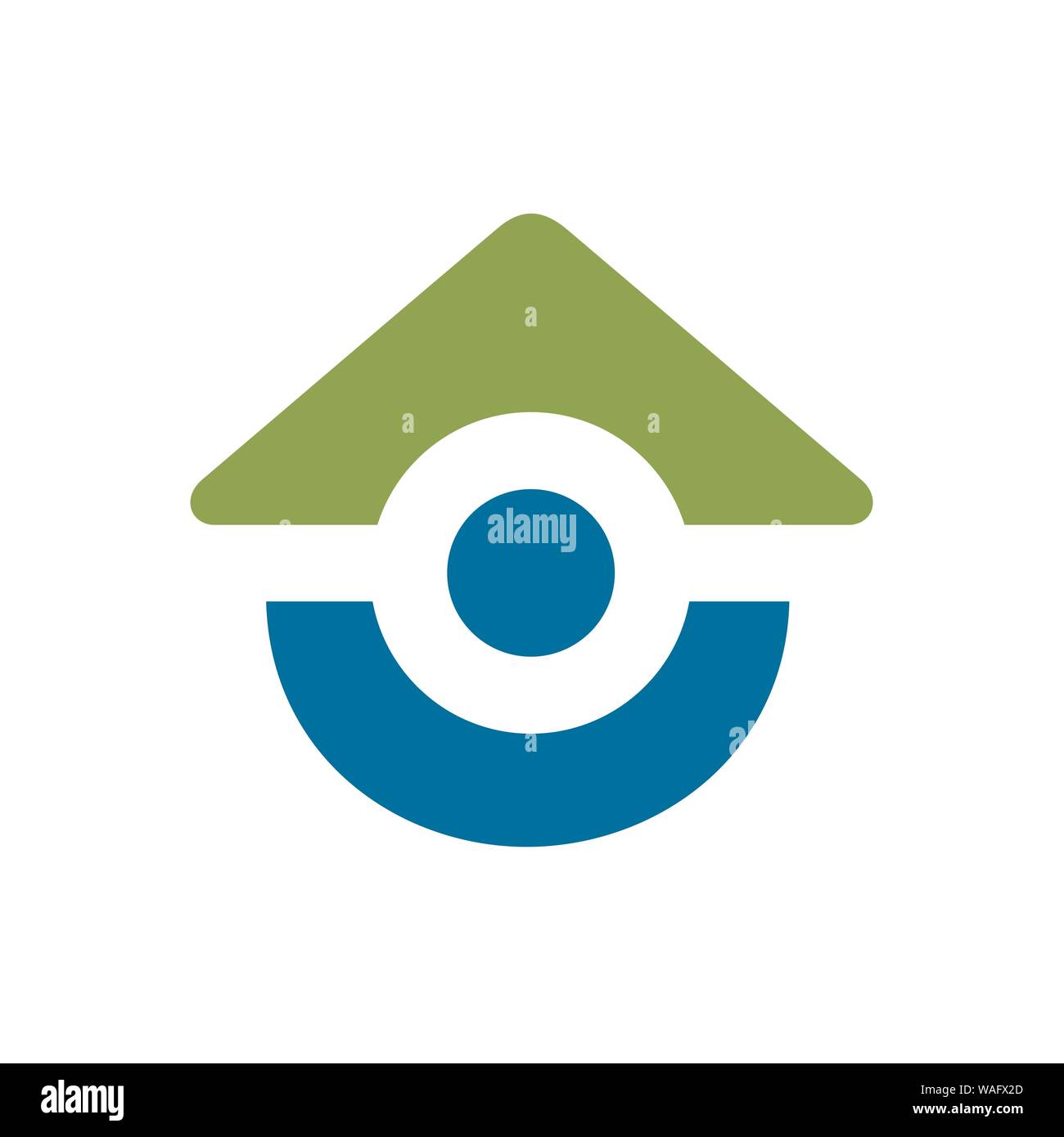 Home Vektor Logo Design, Grün und Blau Farbe Symbol Stock Vektor