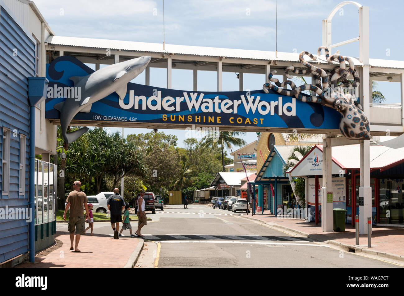 Die Unterwasserwelt (touristenattraktion) in Mooloolaba Beach an der Sunshine Coast in Queensland, Australien Stockfoto