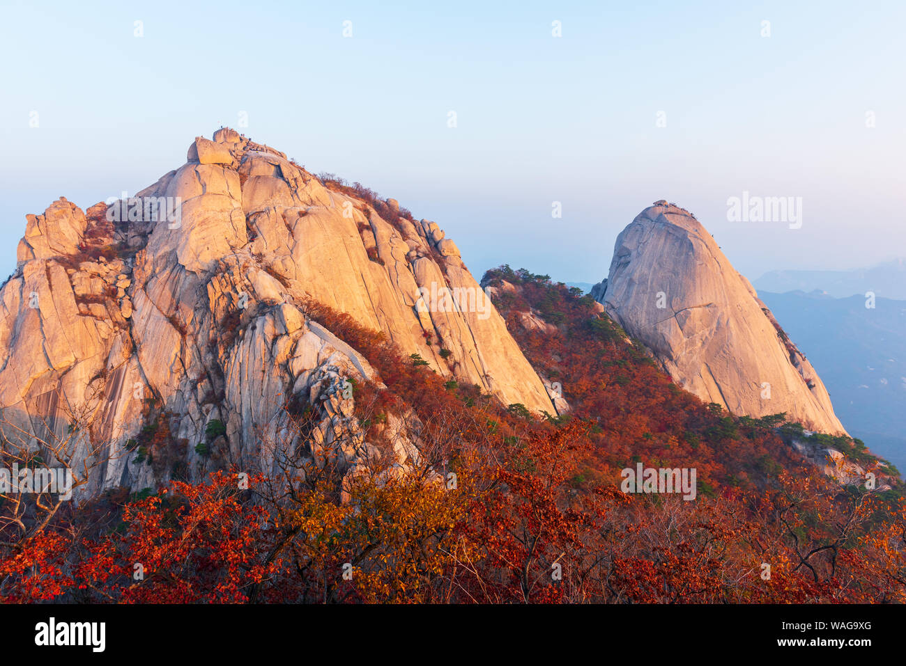 Herbst Bukhansan Berg in Seoul, Südkorea. Stockfoto