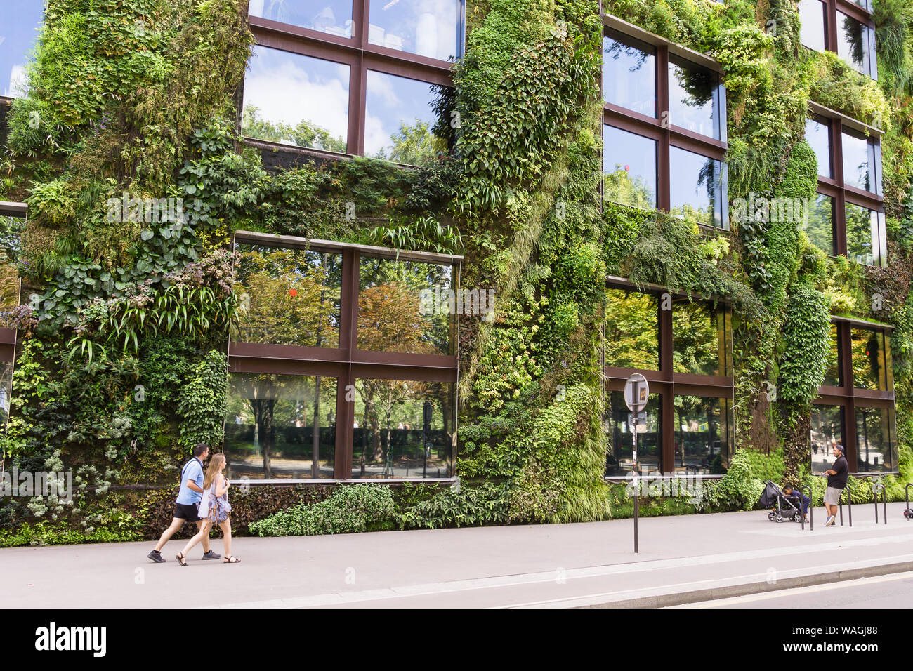Living Wall Paris - vertikale Garten von Patrick Blanc auf das Musée du Quai Branly in Paris, Frankreich, Europa gemacht. Stockfoto