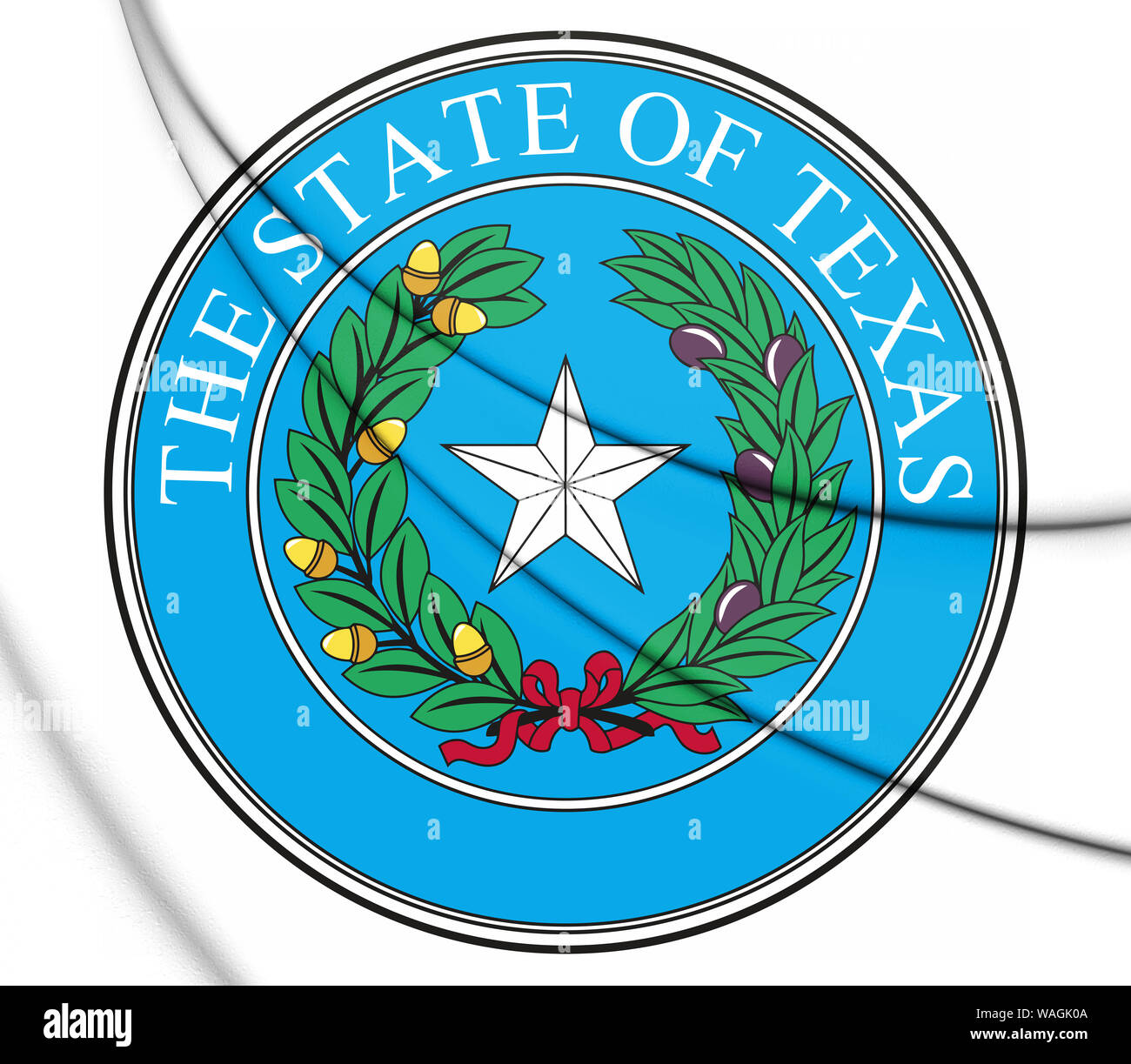 3D-Zustand Dichtung von Texas, USA. 3D-Darstellung. Stockfoto