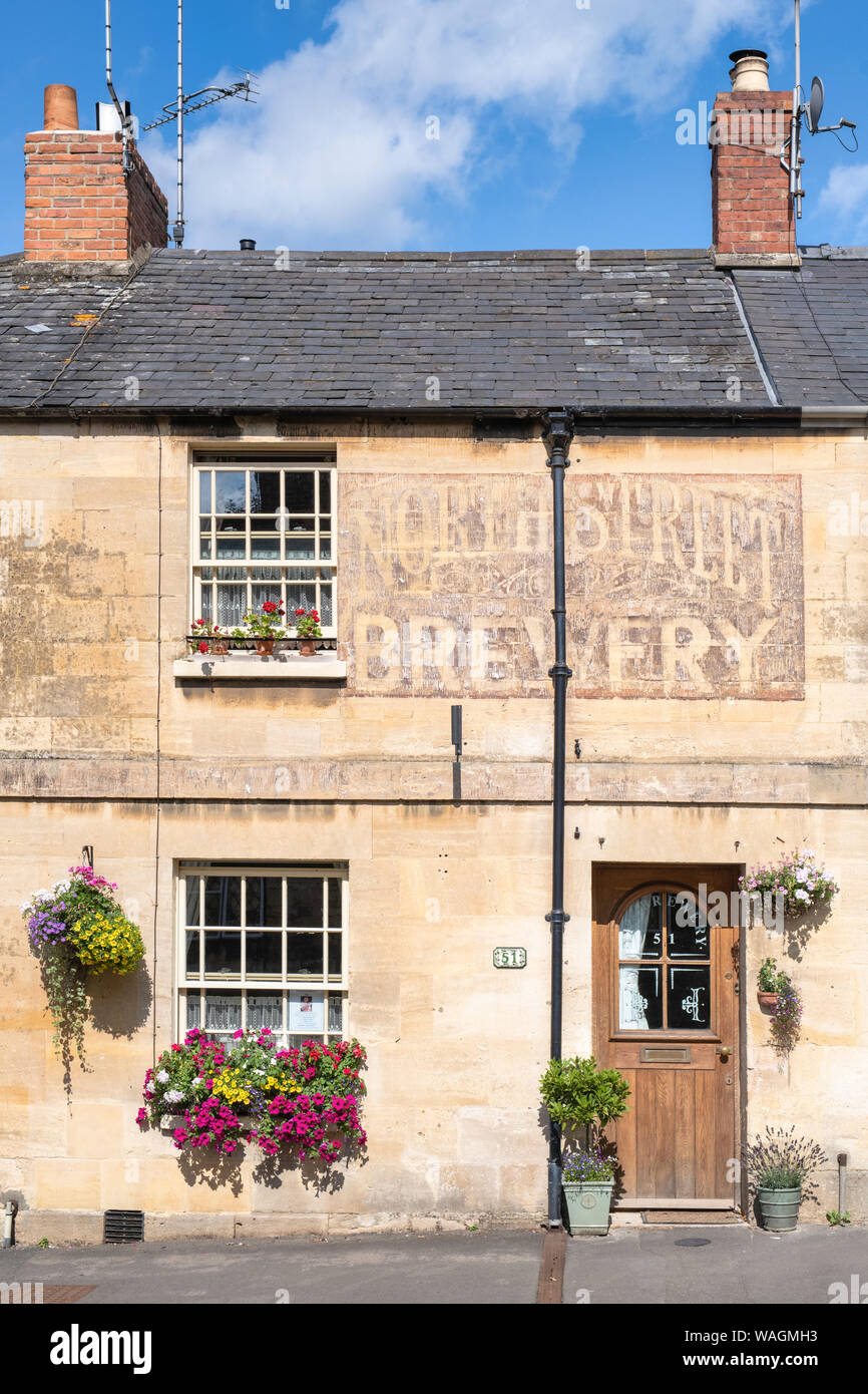 Ehemalige Brauerei Gebäude auf North Street. Winchcombe. Gloucestershire, England Stockfoto