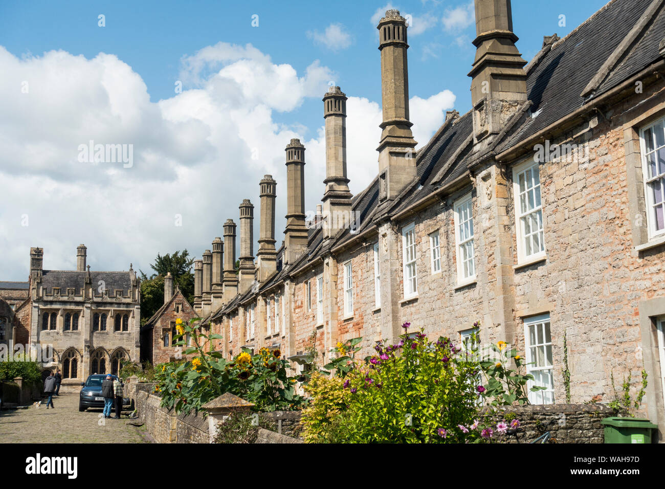 Vikar in der Nähe, historische Straße, Wells, Somerset, England, UK. Stockfoto
