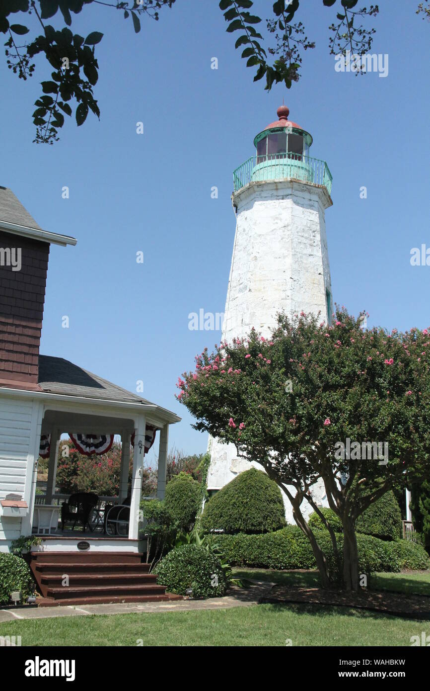 Alte Point Comfort Light in Fort Monroe National Monument in Virginia, USA Stockfoto