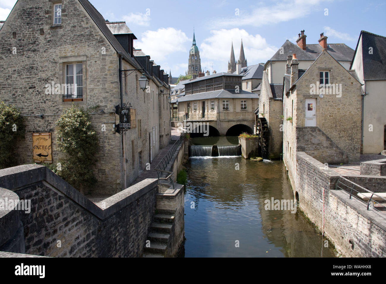 Bayeux Kanal und Straßen Stockfoto
