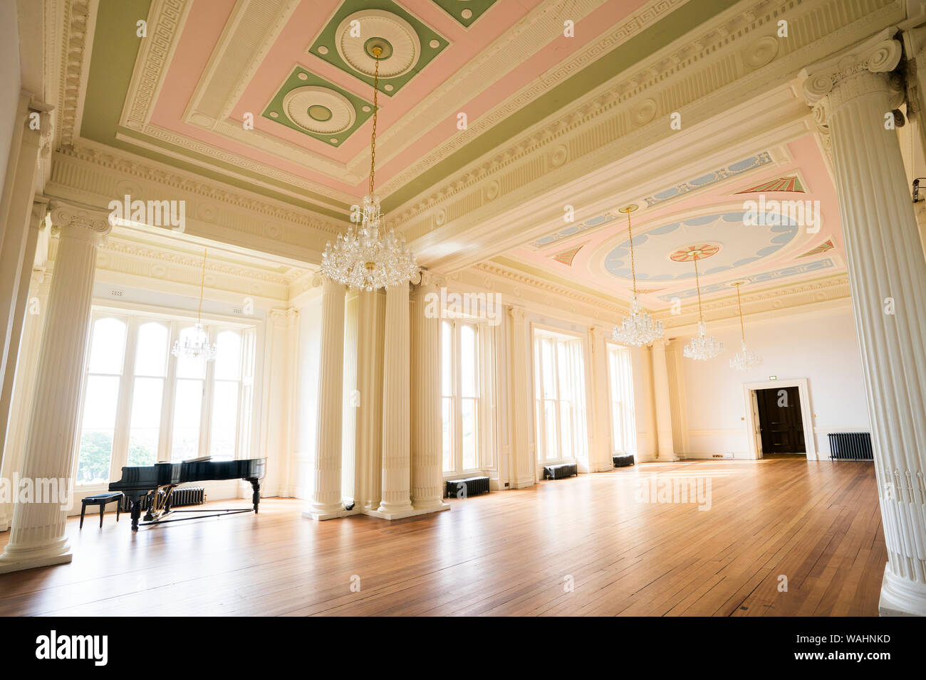 Innenraum des Lews Castle, ein mock Tudor Gebäude im 19. Jahrhundert als private Residenz für Sir James Matheson, dann Eigentümer der Insel, Stockfoto