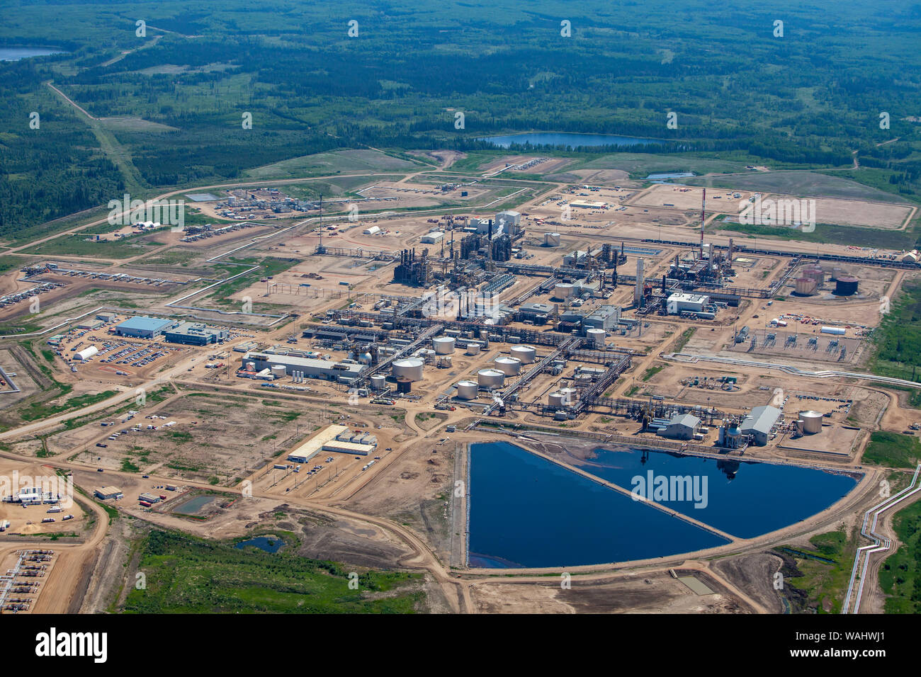 CNOOC (ehemals Nexen) Steam Assisted Gravity Drainage (SAGD) Oil Sands upgrader Projekt am langen See, 40 km südöstlich von Fort McMurray. Stockfoto