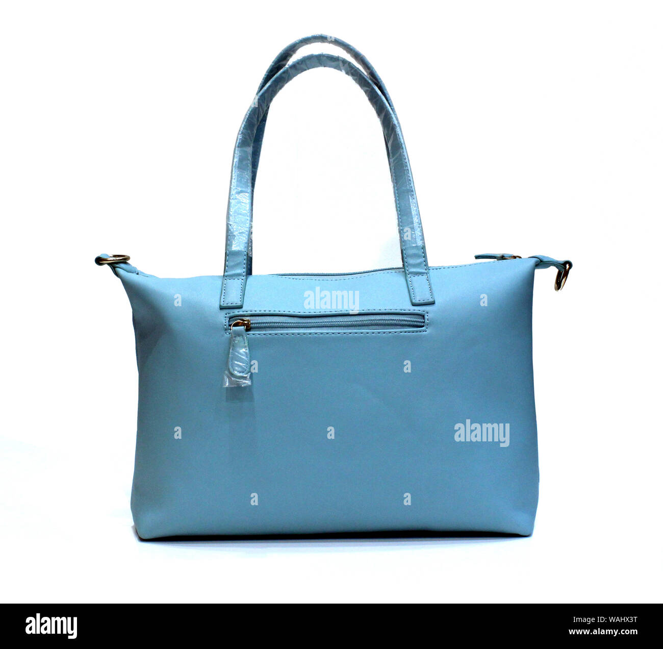 Schöne Frau Handtasche auf weißem Hintergrund Stockfoto