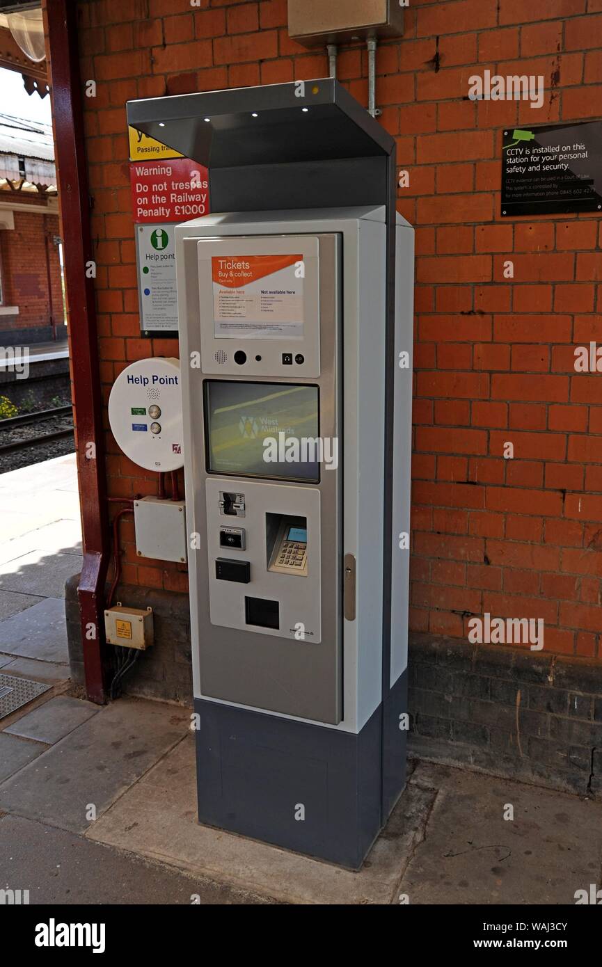 Ein Self-service-Automaten am Bahnhof Tyseley, Birmingham Stockfoto