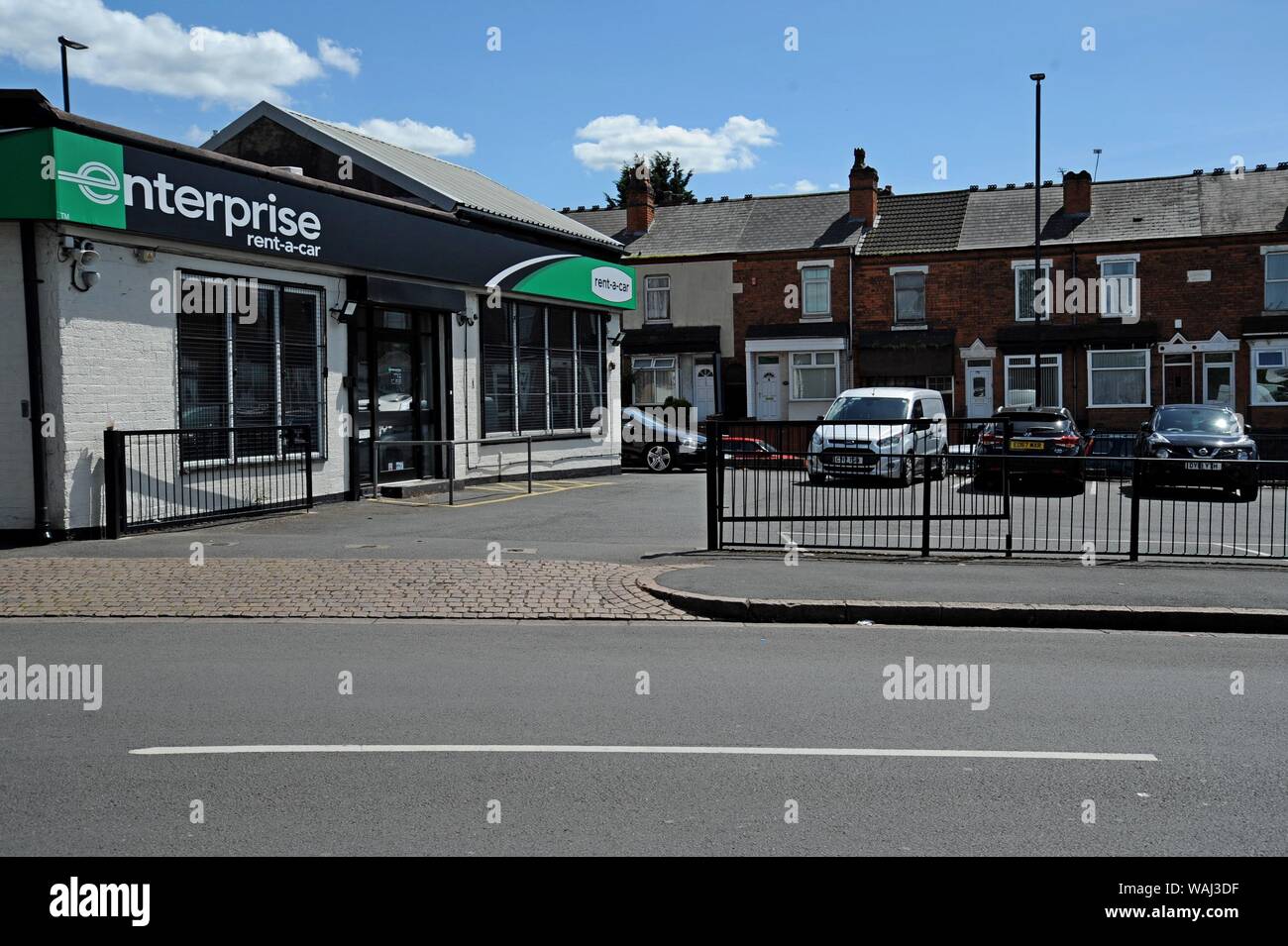 Die Enterprise Rent a car Depot in Tyseley, Birmingham, Großbritannien Stockfoto