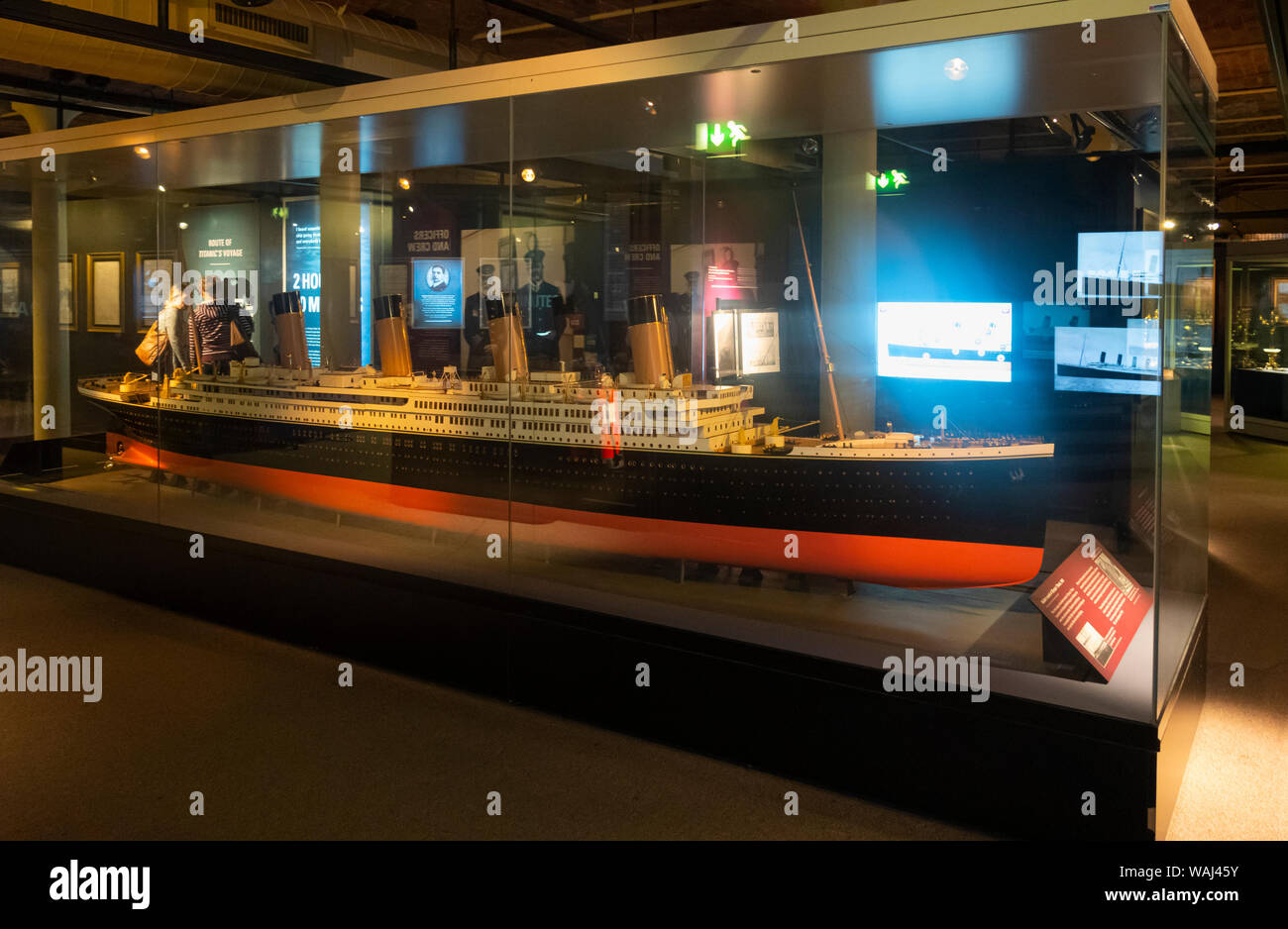 Modell der Titanic in der Merseyside Maritime Museum in Liverpool. In