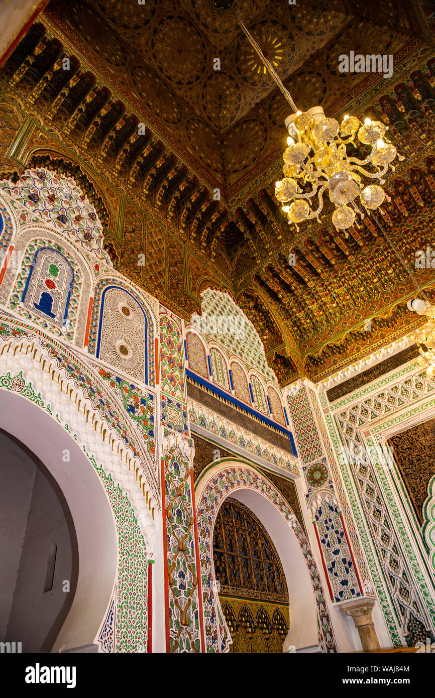 Fez, Marokko. Medrese el-Attarine Mosaik Fliese Stockfoto