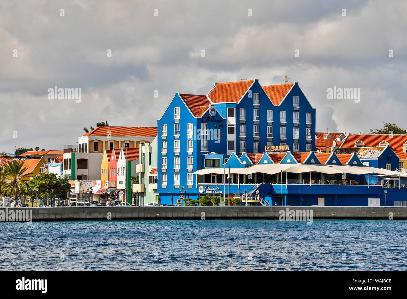 Curacao, Willemstad. Waterfront Shopping District Stockfoto