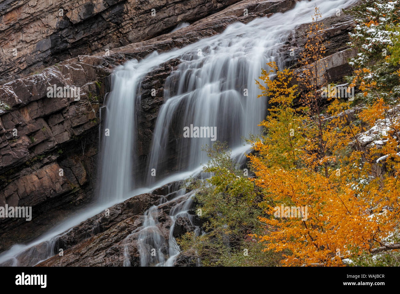 Cameron fällt im Herbst in Waterton Lakes National Park, Alberta, Kanada Stockfoto