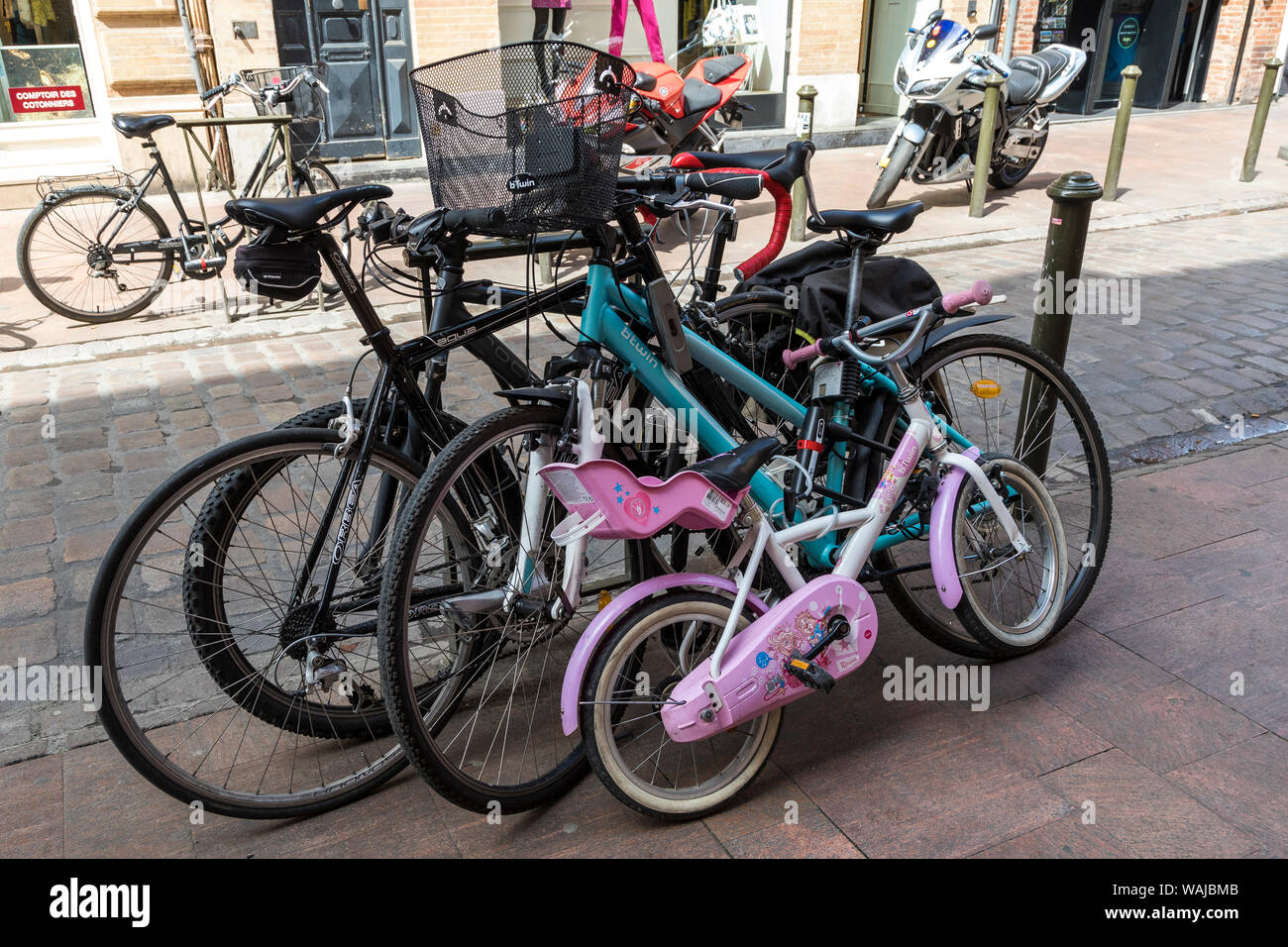 Frankreich, Toulouse. Fahrräder Stockfoto