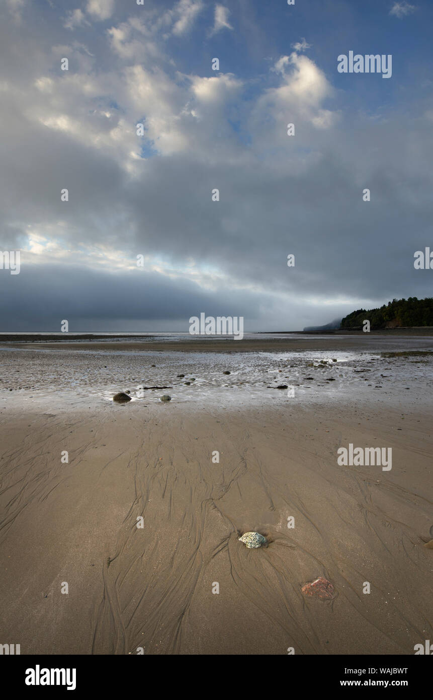 Die Bucht von Fundy Ebbe, vom Strand in Alma New Brunswick gesehen Stockfoto