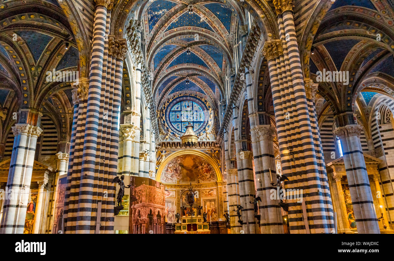 Der Dom von Siena, Siena, Italien. Dom abgeschlossen von 1215 bis 1263. Stockfoto