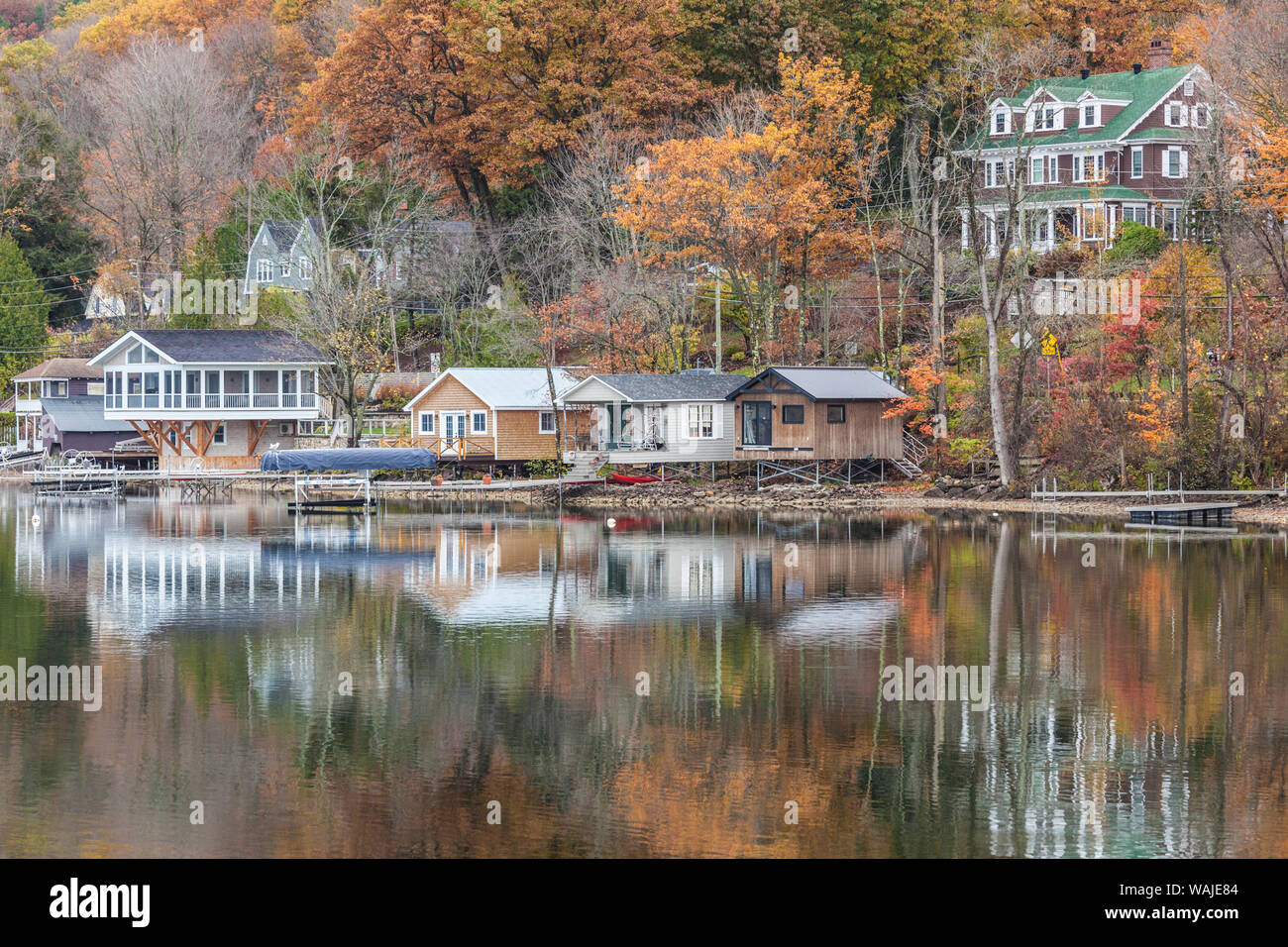 Kanada, Quebec, North Hatley. Blick auf das Dorf Stockfoto