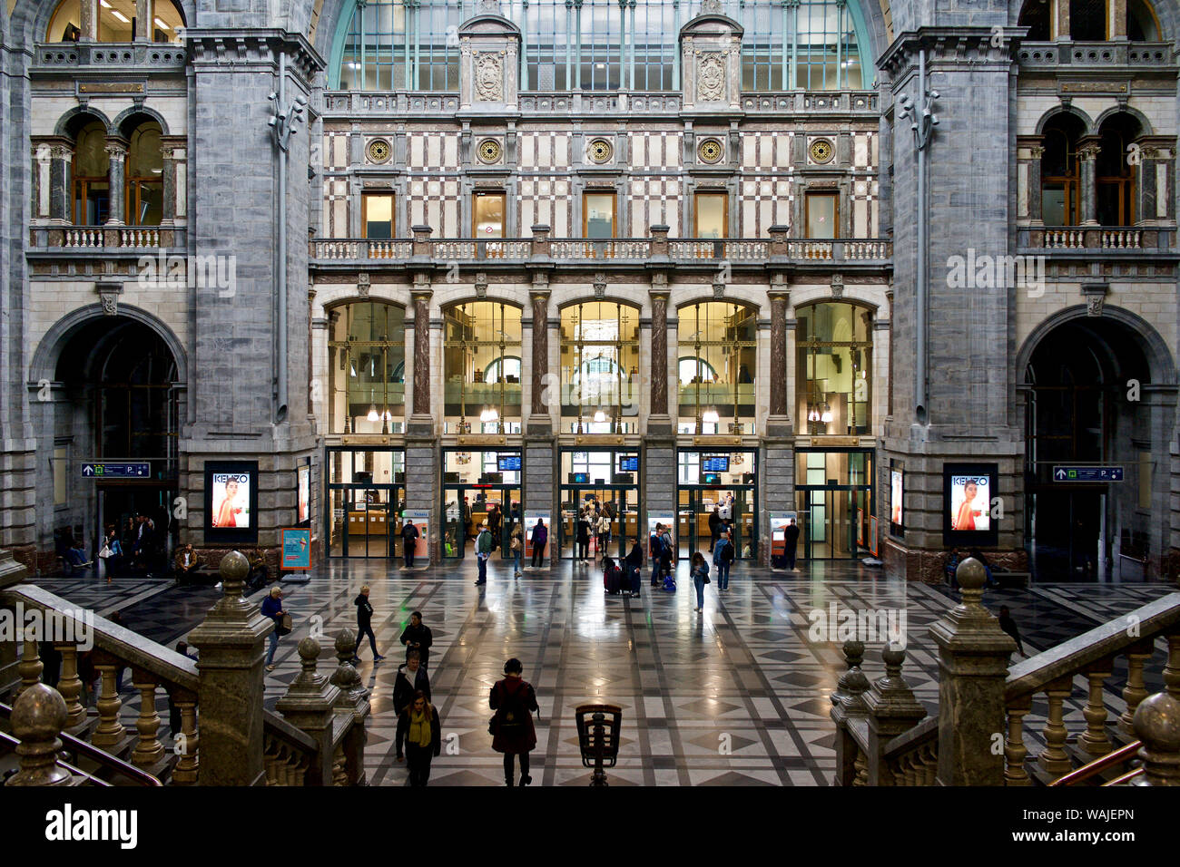 Centraal Station, Belgien, Antwerpen. Stockfoto