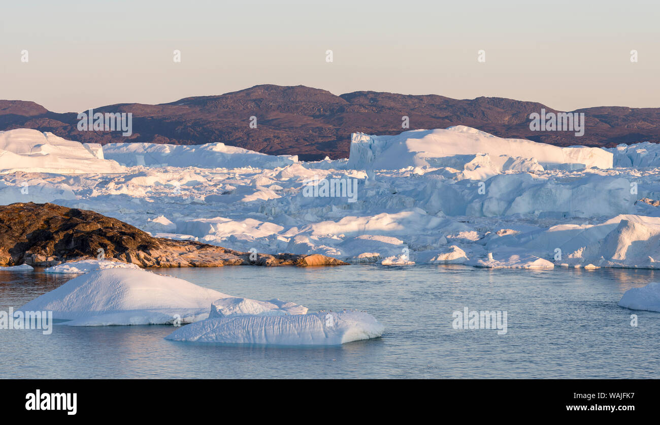 Ilulissat Icefjord Ilulissat Kangerlua kangia oder auch an der Diskobucht genannt. Die icefjord ist als UNESCO-Weltkulturerbe. Stockfoto