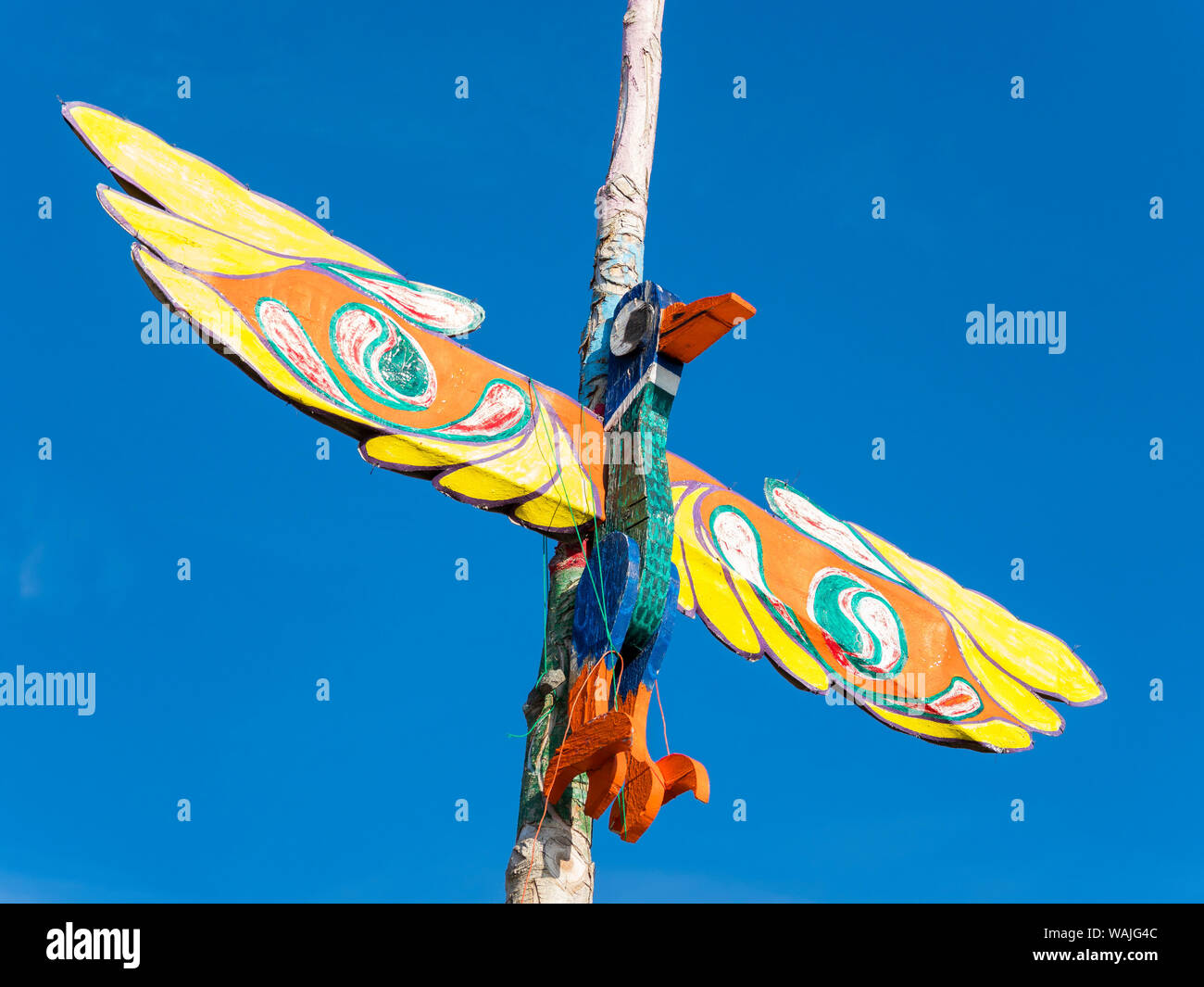 Mythische Vogel auf der Pole. Kleine Stadt von Uummannaq, Nordwesten Grönlands. (Redaktionelle nur verwenden) Stockfoto