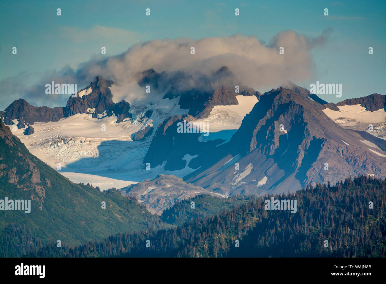 Harding Icefield, die Kachemak Bucht, Kenai Fjords National Park, Alaska, USA. Stockfoto