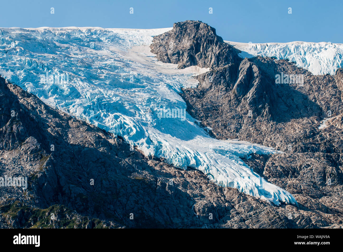 Hängegletscher, Harding Icefield, Kenai Fjords National Park, Alaska, USA. Stockfoto