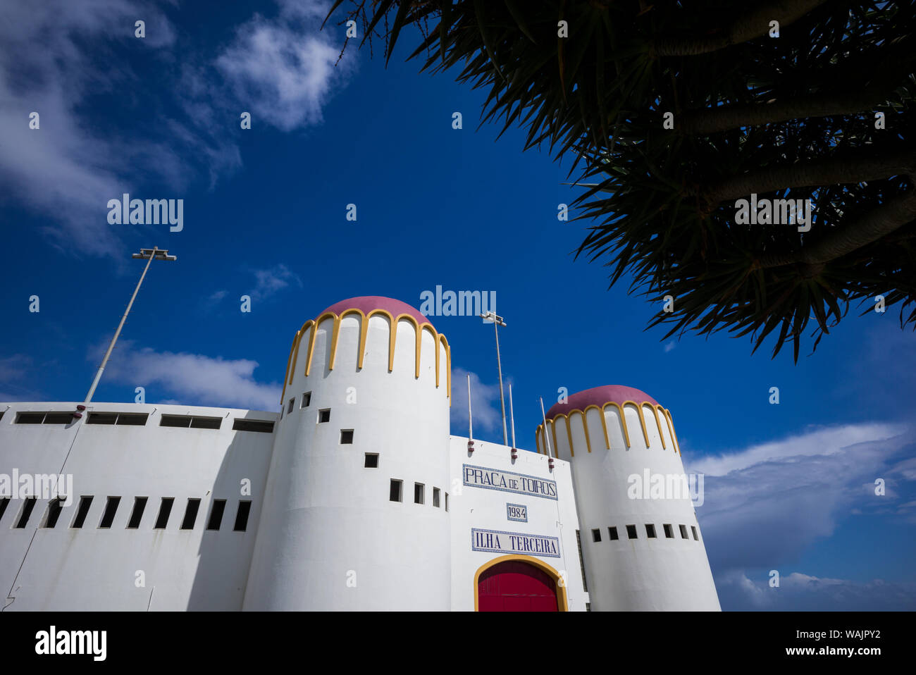 Portugal, Azoren, auf der Insel Terceira, Angra do Heroismo. Praca de Toros Stierkampfarena Stockfoto