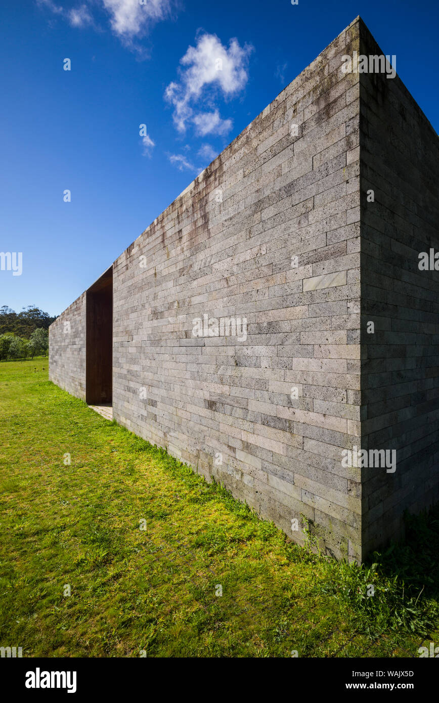 Portugal, Azoren, Sao Miguel, Furnas. Lago das Furnas Lake, Furnas Monitoring und Forschung Zentrum, See überwachung Gebäude wurde von den Architekten Aires Mateus und Mitarbeiter Stockfoto