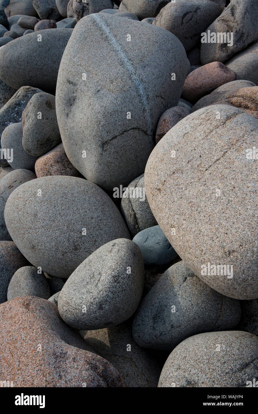 USA, Maine. Boulder Beach, Acadia National Park. Stockfoto