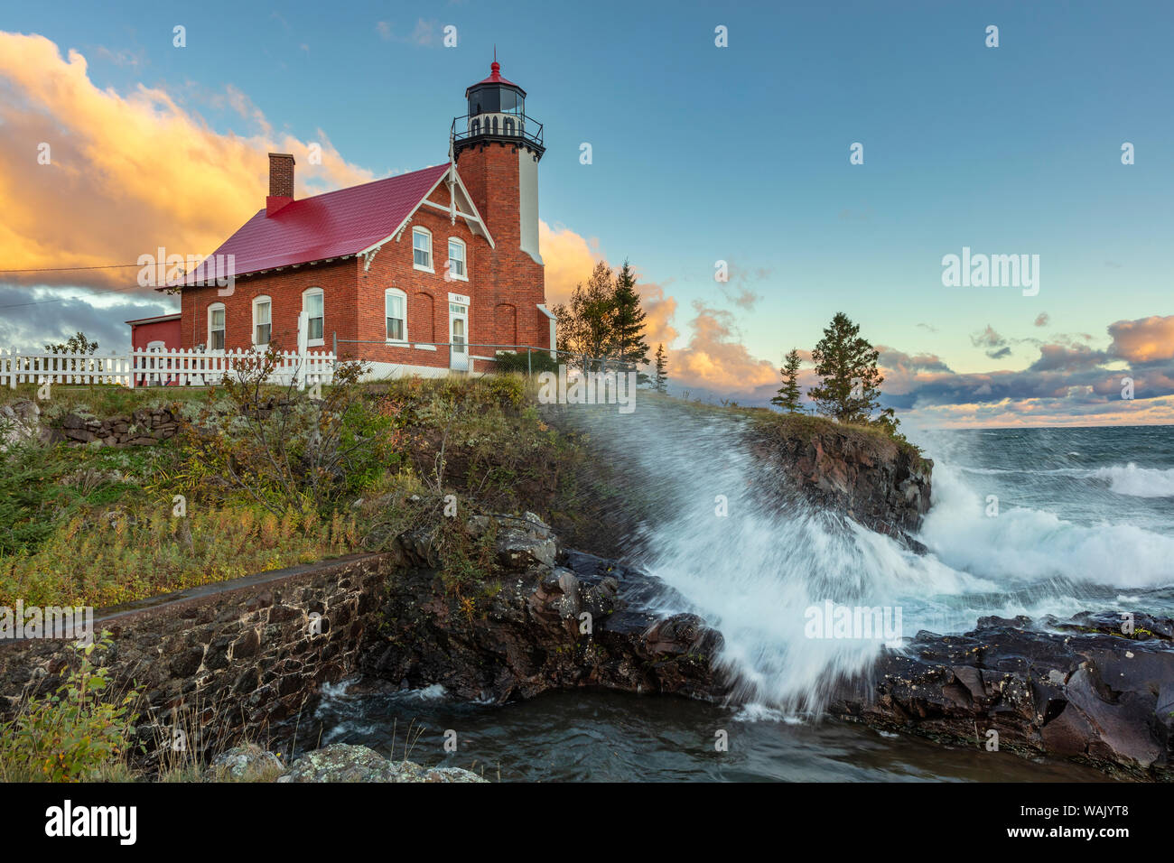 Historische Adler Hafen Leuchtturm n der Oberen Halbinsel von Michigan, USA Stockfoto