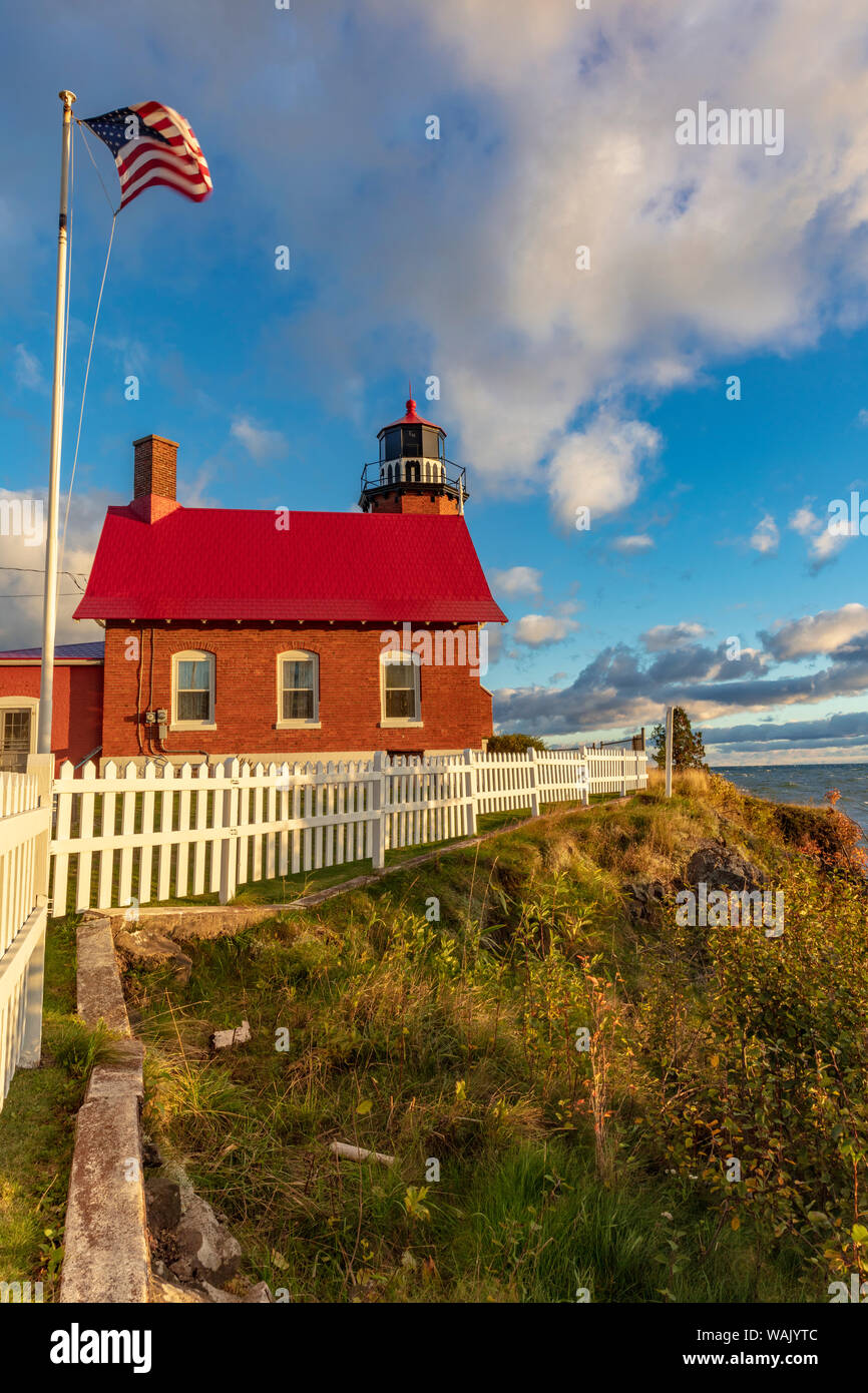 Historische Adler Hafen Leuchtturm n der Oberen Halbinsel von Michigan, USA Stockfoto