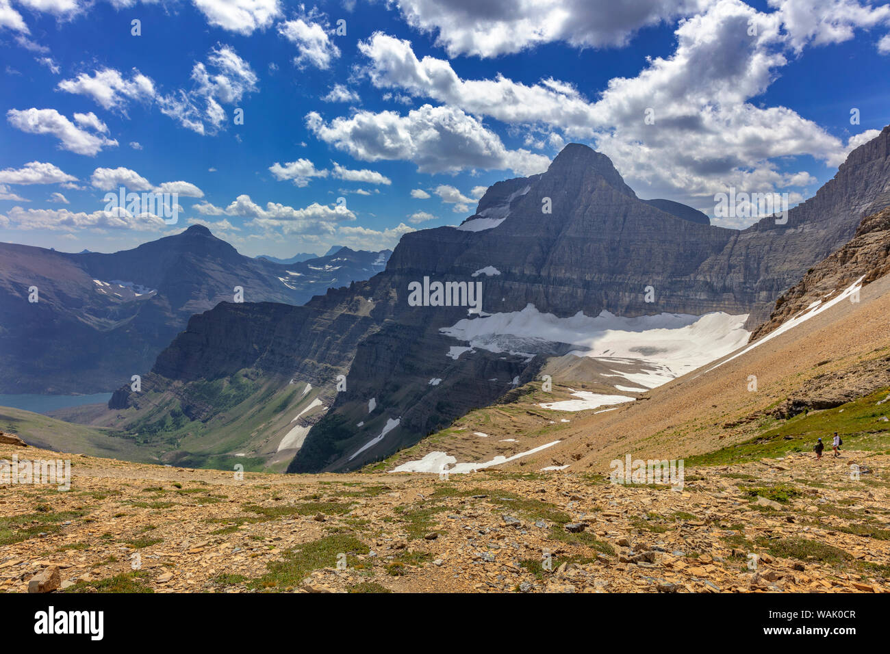 Wandern Sie die baring Creek Trail von Siyeh Pass mit Sexton Gletscher im Glacier National Park, Montana, USA Stockfoto