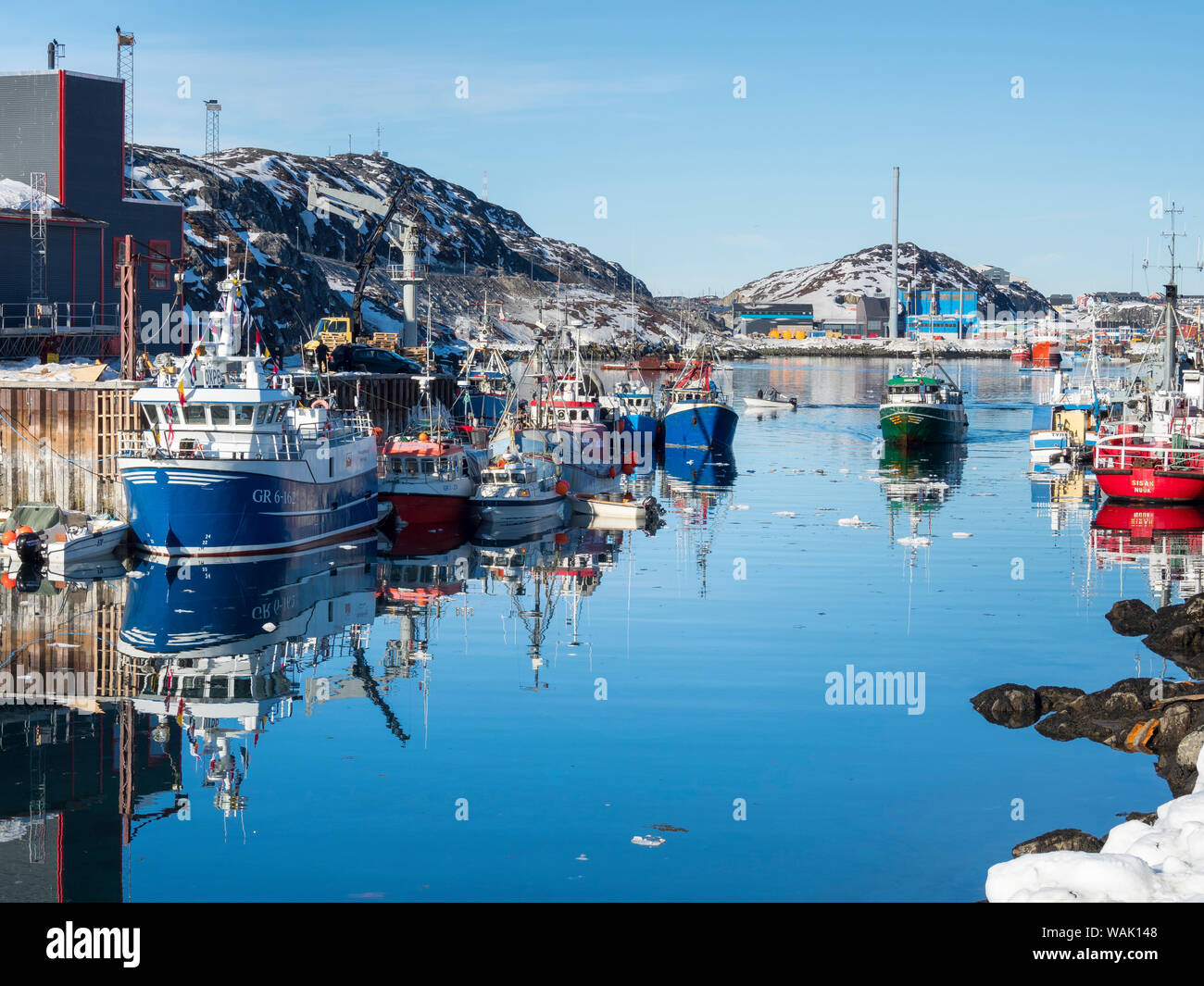Nuuk Hafen. Nuuk, die Hauptstadt von Grönland. (Redaktionelle nur verwenden) Stockfoto