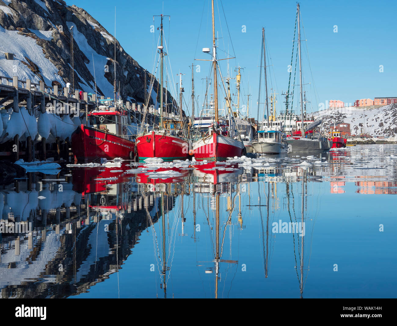 Nuuk Hafen. Nuuk, die Hauptstadt von Grönland. (Redaktionelle nur verwenden) Stockfoto