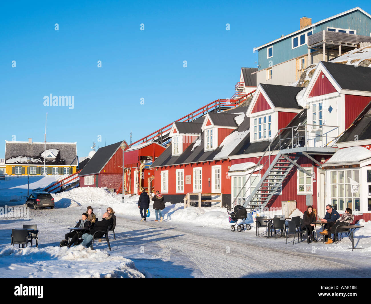 Die Altstadt, Nuuk, die Hauptstadt von Grönland. (Redaktionelle nur verwenden) Stockfoto