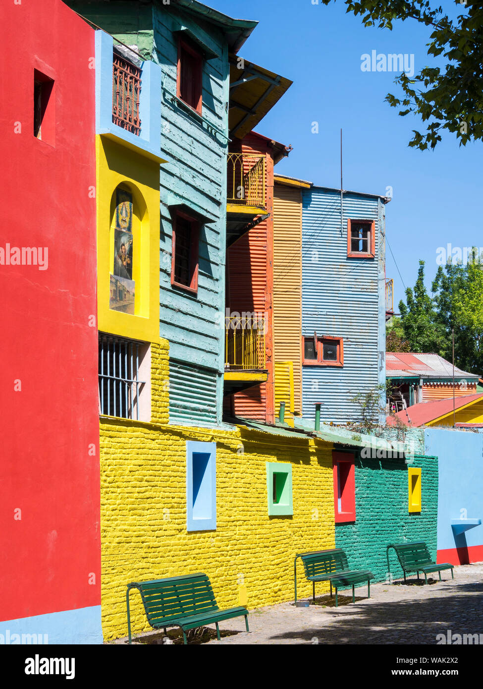 Caminito, die Straße der Tango. Südamerika, Buenos Aires, Argentinien. Stockfoto