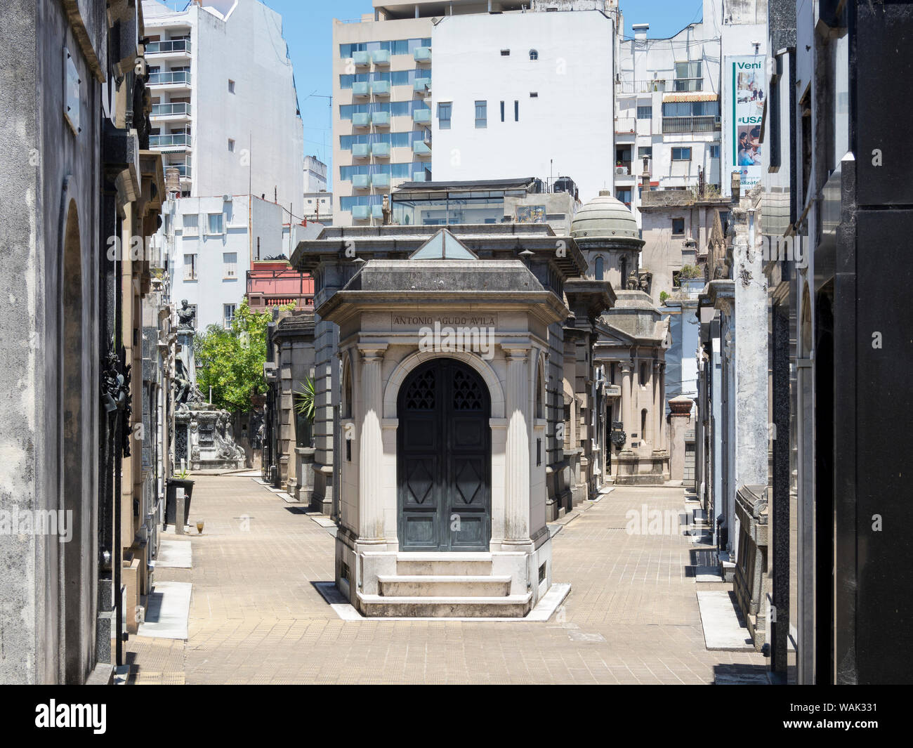 Friedhof von Recoleta (Cementerio de la Recoleta). Buenos Aires, Argentinien. Stockfoto