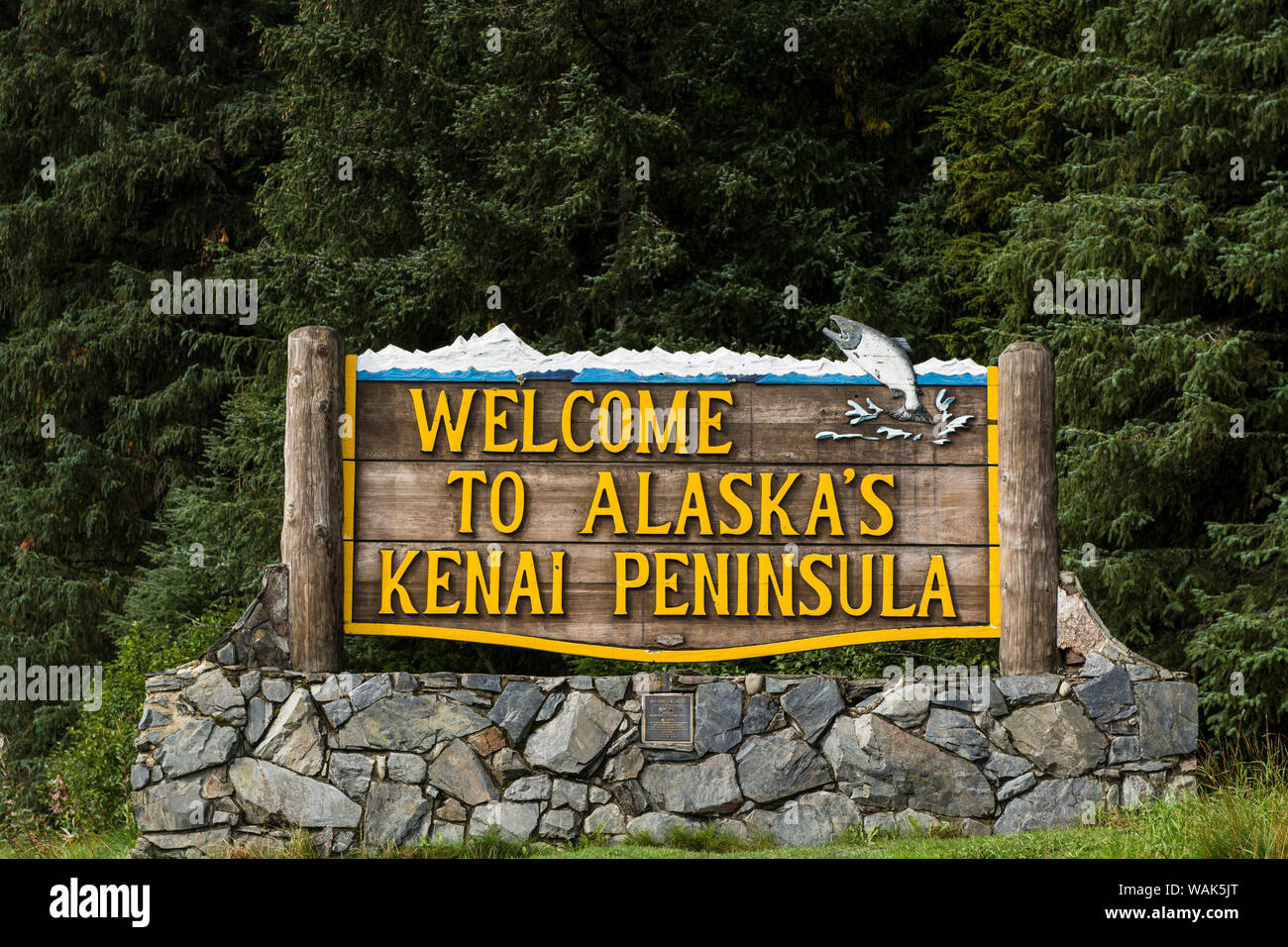 Der Kenai Halbinsel, Alaska, USA Willkommen. Stockfoto