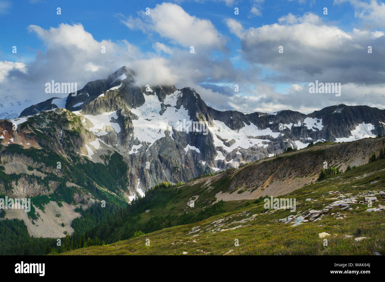 North Face von Whatcom Peak von Red Face Mountain, North Cascades National Park Stockfoto