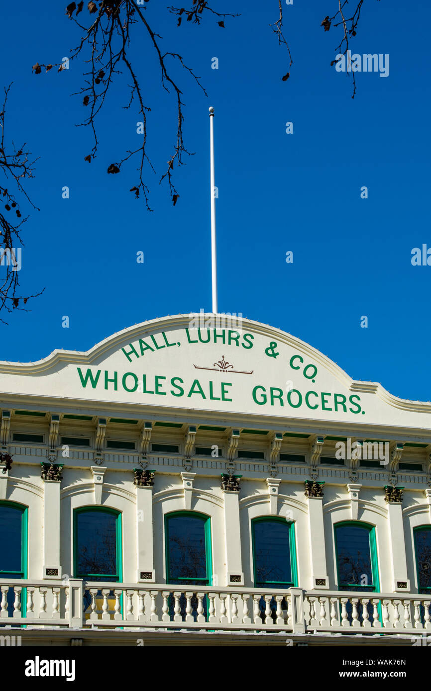 Die alte Halle, Luhrs und Co. Großhandel Lebensmittelgeschäft Gebäude das Historische Zentrum, der Altstadt von Sacramento, Sacramento, Kalifornien. Stockfoto