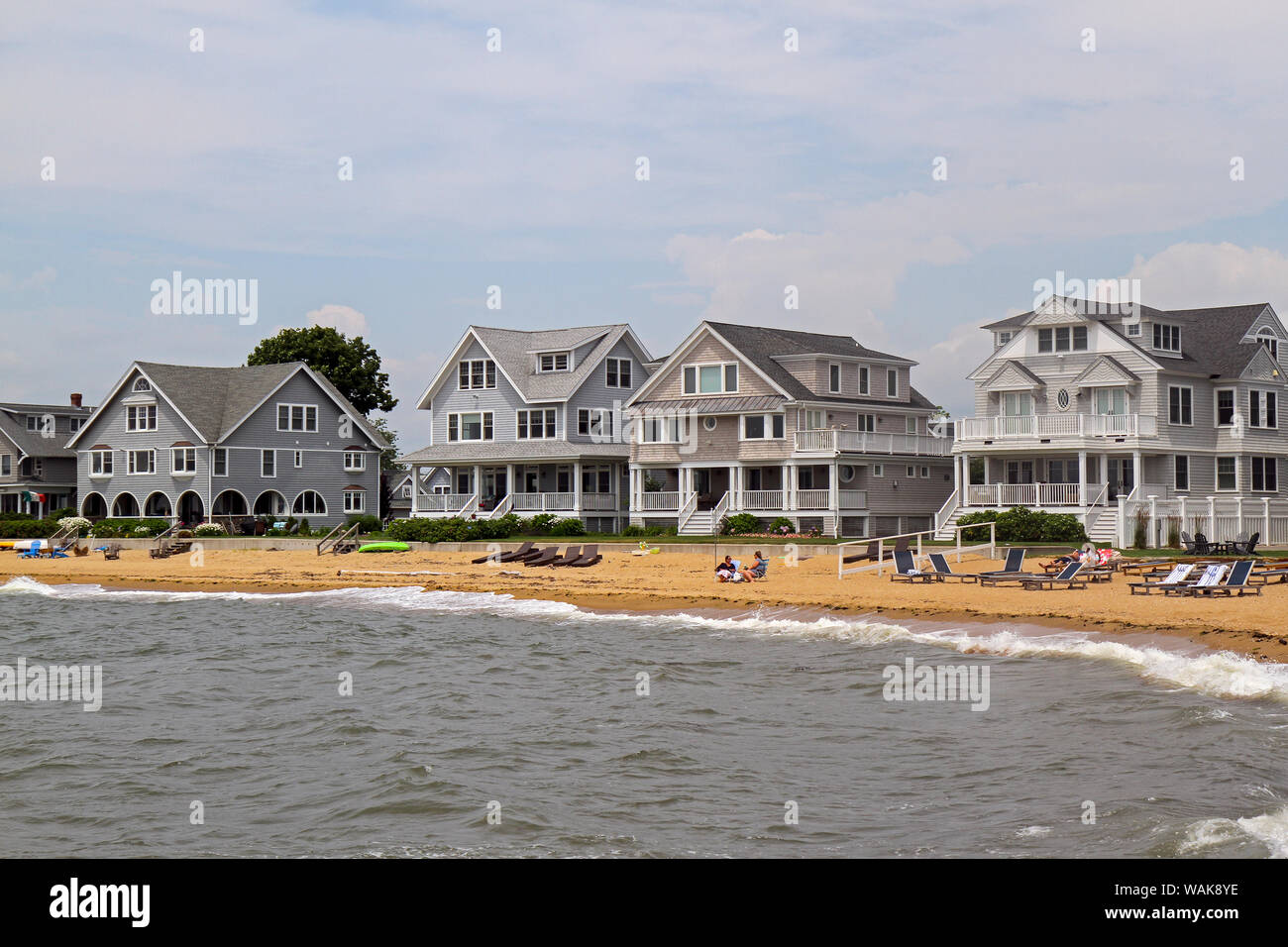 Beachfront Häuser in Madison, Connecticut, USA Stockfoto