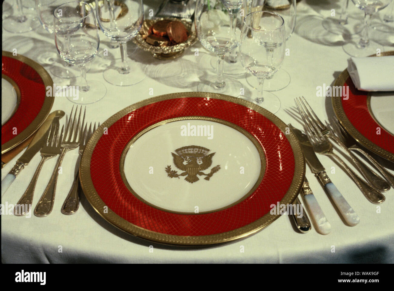 Februar 03, 1982. Washington, D.C. Präsident Ronald Reagan und First Lady Nancy Reagan Chinas. Stockfoto