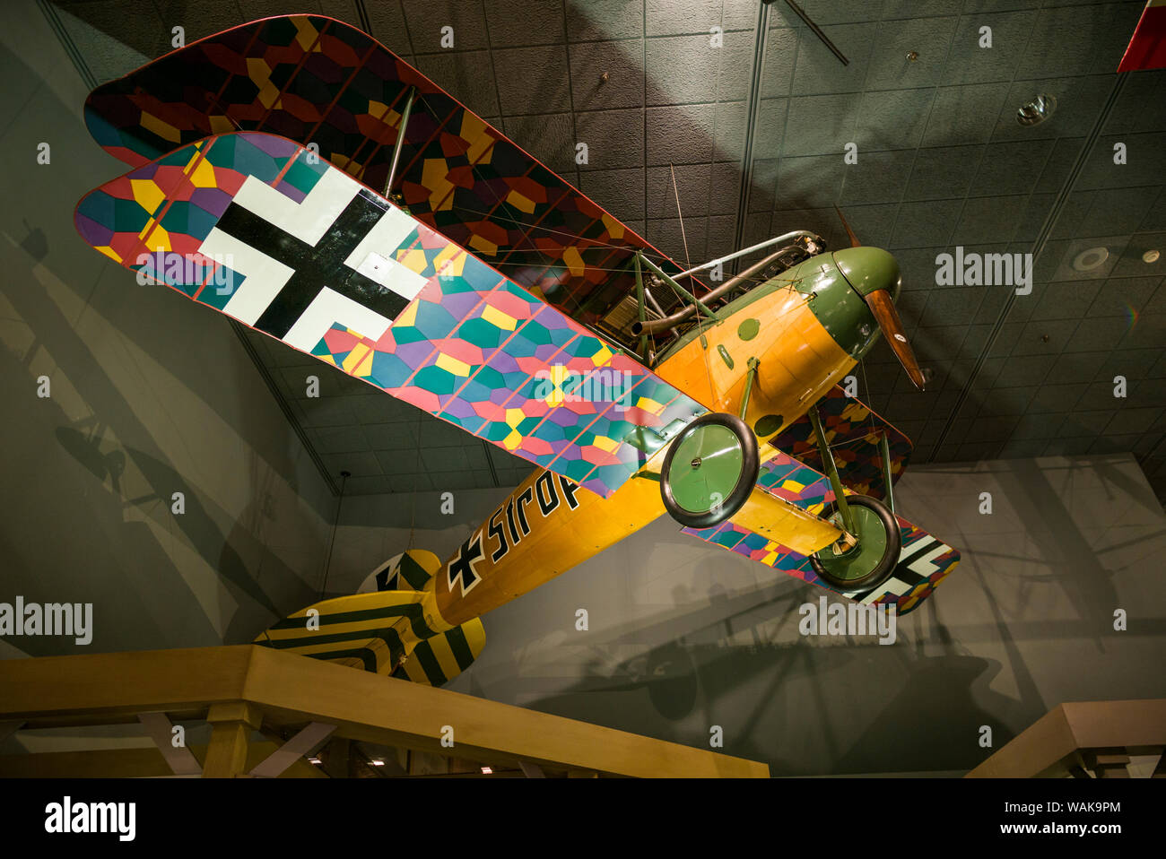 USA, Washington D.C. National Air und Space Museum, WW1-Ära Luftfahrt, Deutschen Albatros D3 Kampfflugzeuge (Redaktionelle nur verwenden) Stockfoto