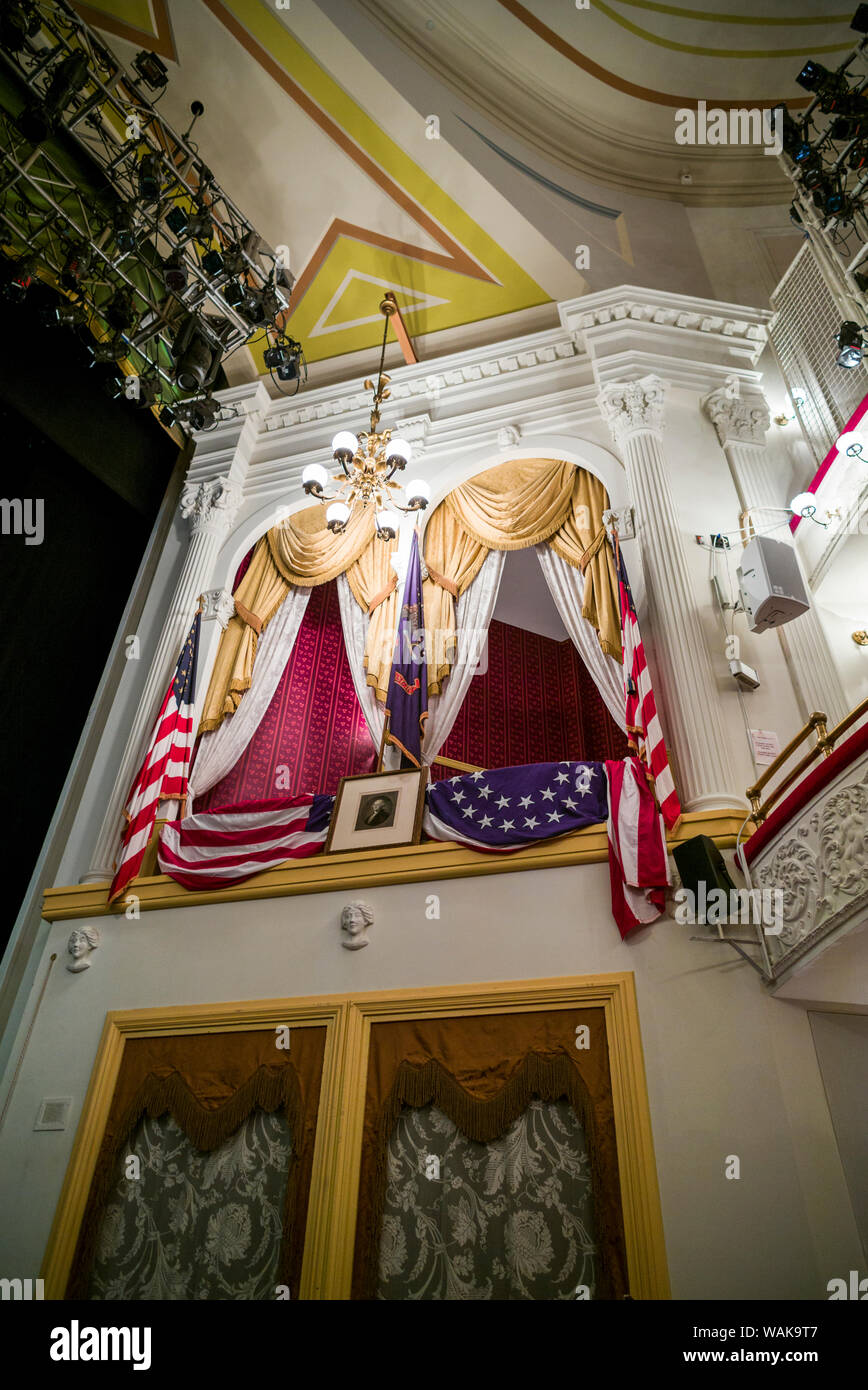 USA, Washington D.C. Ford's Theater, Ort der Ermordung von Präsident Abraham Lincoln, Presidential theater Box (Editorial nur verwenden) Stockfoto