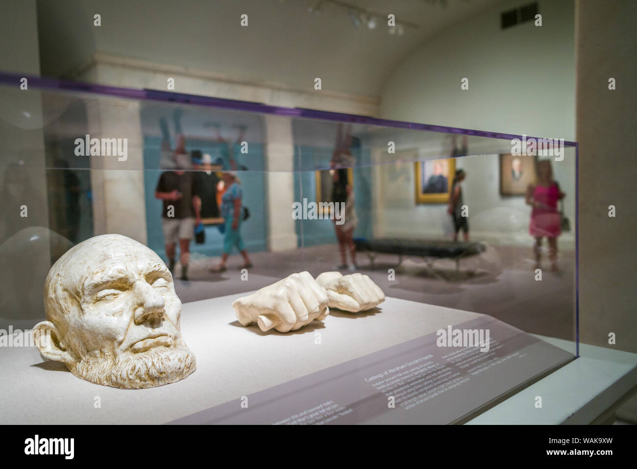 USA, Washington D.C. Reynolds Mitte für amerikanische Kunst, National Portrait Gallery, leben Masken von Präsident Abraham Lincoln (Editorial nur verwenden) Stockfoto