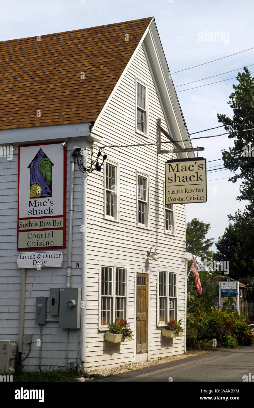 Mac's Shack Sushi und Raw Bar, Wellfleet, Cape Cod, Massachusetts, USA. Stockfoto