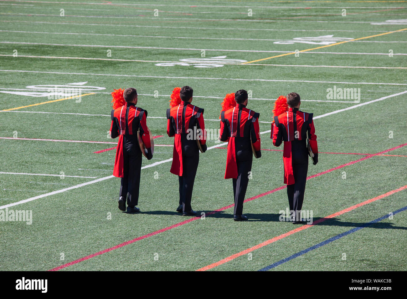 USA, Massachusetts, Cape Ann, Manchester am Meer. Viertel der Juli Parade, marching band Stockfoto