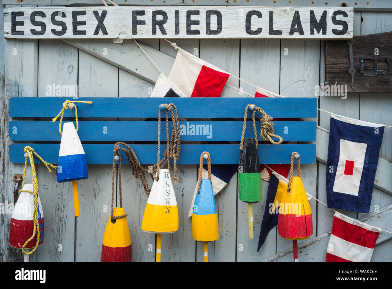 USA, Massachusetts, Cape Ann, Essex. Antike Zeichen Stockfoto