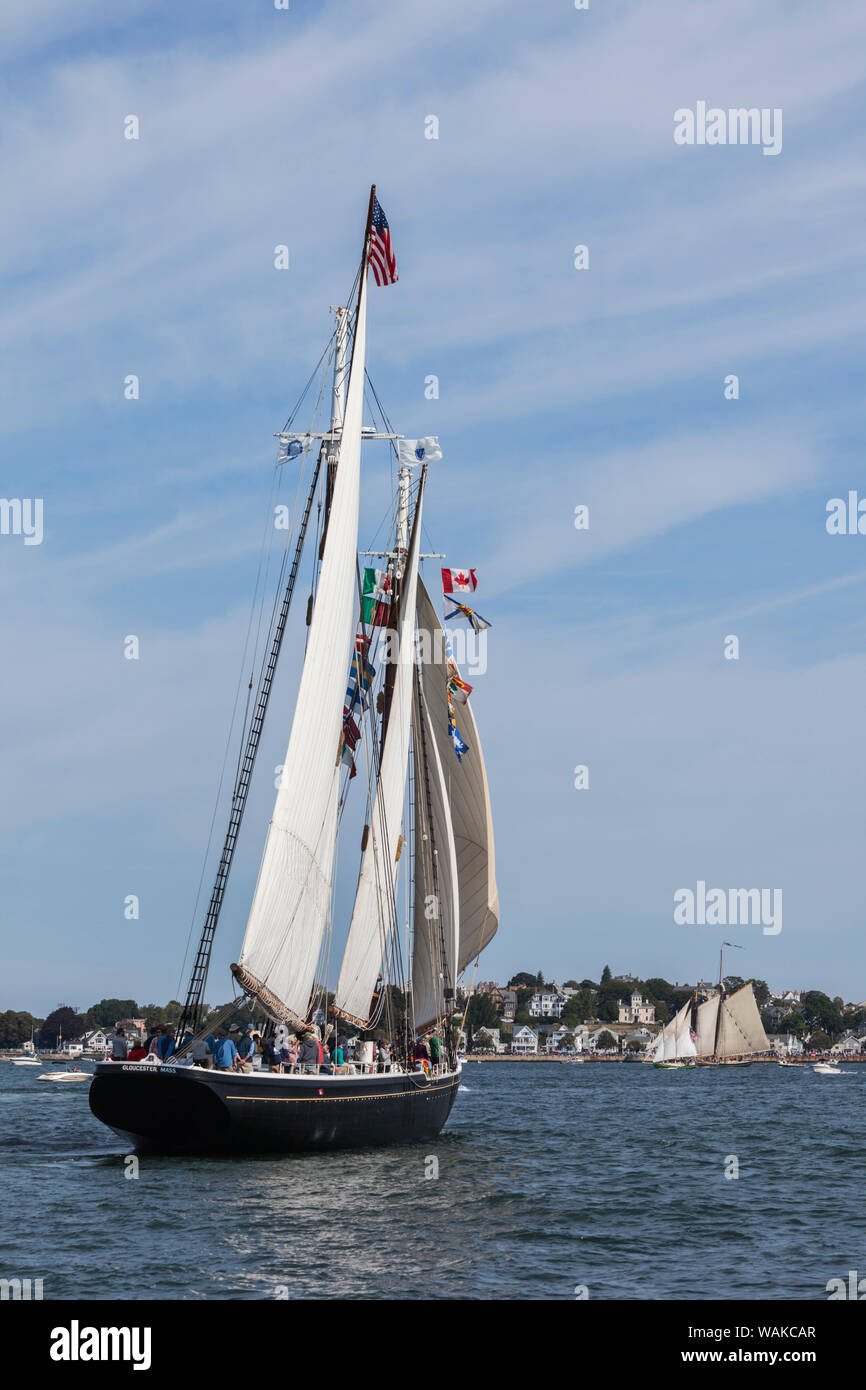 USA, Massachusetts, Cape Ann, Gloucester. Gloucester Schoner Festival, schooners Stockfoto